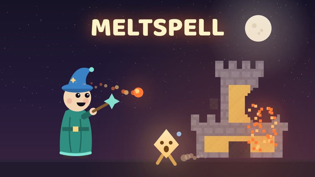 Meltspell — Melt your rival’s fort with real, simulated matter — and chase the gem that runs for its life.